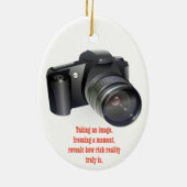 Blonde Girl met camera -  Keramisch Ornament (Achterkant)