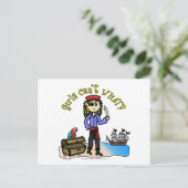 Blonde Girl Pirate Briefkaart (Staand voorkant)