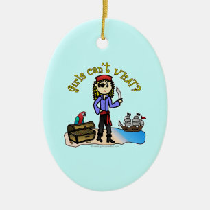 Blonde Girl Pirate Keramisch Ornament