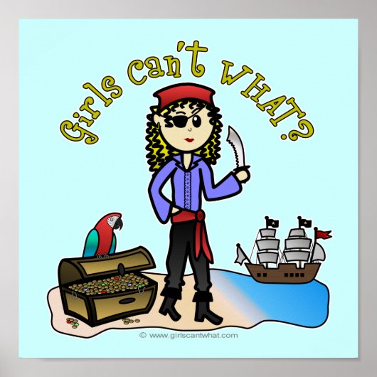 Blonde Girl Pirate Poster (Voorkant)