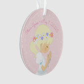 Blonde Girl Rosary Beads First Commune Ornament (voorkant)