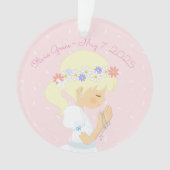 Blonde Girl Rosary Beads First Commune Ornament (voorkant)