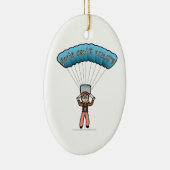 Blonde Girl Sky Diver Keramisch Ornament (Rechts)