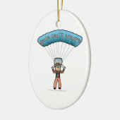 Blonde Girl Sky Diver Keramisch Ornament (Links)
