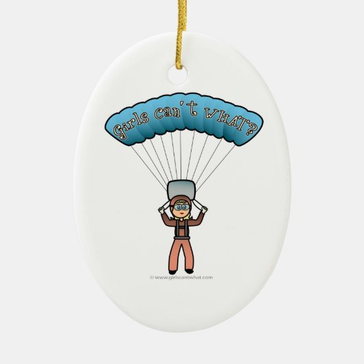 Blonde Girl Sky Diver Keramisch Ornament (Voorkant)