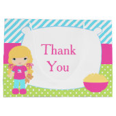 Blonde Girl Sleepover Slumber-feest Groot Cadeauzakje (Achterkant)