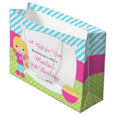 Blonde Girl Sleepover Slumber-feest Groot Cadeauzakje (Voorkant Gekanteld)