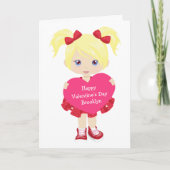 Blonde Girl Valentijnsdag Kaart (Voorkant)