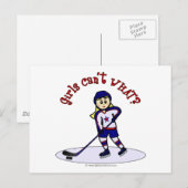 Blonde Girls Hockey Player Briefkaart (Voorkant / Achterkant)