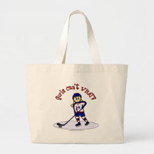 Blonde Girls Hockey Player Grote Tote Bag