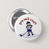 Blonde Girls Hockey Player Ronde Button 5,7 Cm (Voorkant /achterkant)