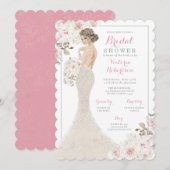 Blonde Glam Bride in het Vrijgezellenfeest Gown Kaart (Voorkant / Achterkant)