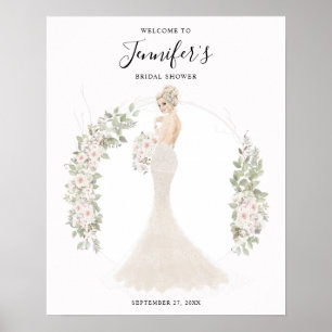 Blonde Glam Bride Vrijgezellenfeest Welkomstteken Poster