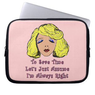 Blonde glamour Girl Sparl Time altijd Right Laptop Sleeve