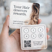Blonde Golven Luxe Belonings Haarstudio Qr Code Vierkante Visitekaartje