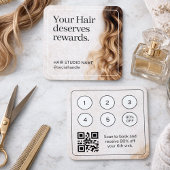 Blonde Golven Luxe Belonings Haarstudio Qr Code Vierkante Visitekaartje