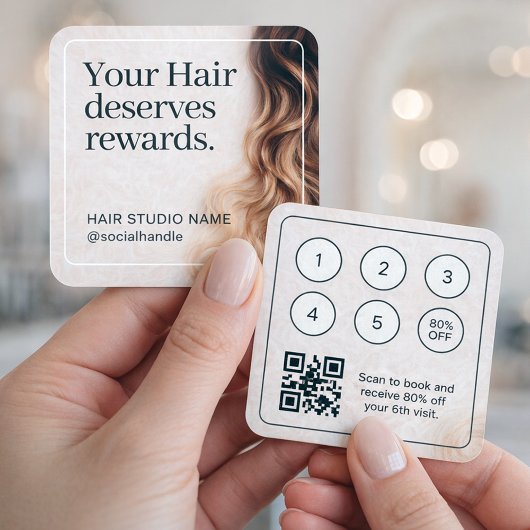 Blonde Golven Luxe Belonings Haarstudio Qr Code Vierkante Visitekaartje