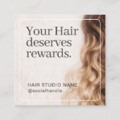 Blonde Golven Luxe Belonings Haarstudio Qr Code Vierkante Visitekaartje (Voorkant)