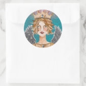 Blonde Guardian Angel Princess Priestess Paloma Ronde Sticker (Tas)