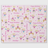 Blonde gymnastics Birthday Wrapping Paper Cadeaupapier (Vlak)