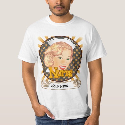 Blonde haarverpleegster t-shirt (Voorkant)