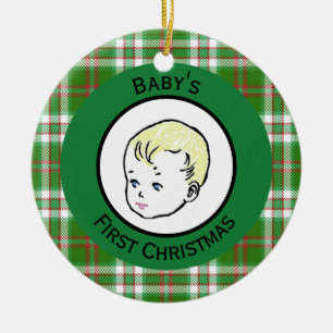 Blonde Hair Baby's eerste Kerstmis Keramisch Ornament