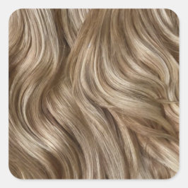Blonde Hair Background Square Sticker