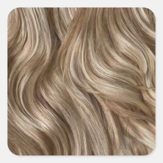 Blonde Hair Background Square Sticker (Voorkant)