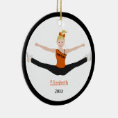 Blonde Hair Black en Oranje team Keramisch Ornament (Rechts)