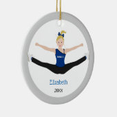 Blonde Hair Blue en Black Keramisch Ornament (Rechts)