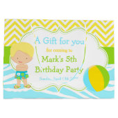 Blonde Hair Boy Pool Party Basparty Hartelijk dank Groot Cadeauzakje (Achterkant)