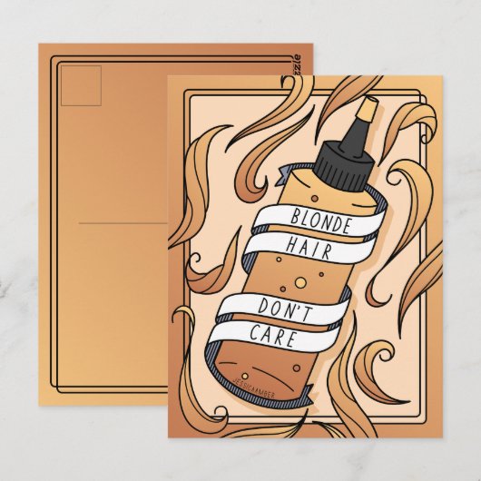 Blonde Hair Dye Bottle Vrouwelijke Cartoon Briefkaart (Voorkant / Achterkant)