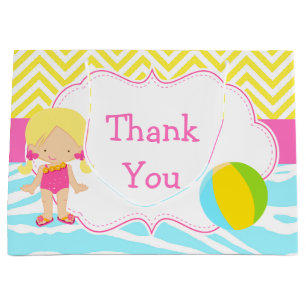 Blonde Hair Girl Pool Party Basis Dank je Groot Cadeauzakje