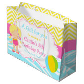 Blonde Hair Girl Pool Party Basis Dank je Groot Cadeauzakje (Achterkant Gekanteld)