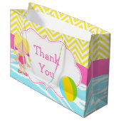 Blonde Hair Girl Pool Party Basis Dank je Groot Cadeauzakje (Voorkant Gekanteld)