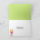 Blonde Hair Girl Sleepover Slumber-feest Kaart (Binnen)