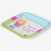 Blonde Hair Girl Sleepover Slumber Party Papieren Bordje (Gebogen)