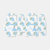 Blonde Hair Princess Blue Floral Birthday Party Bedankdoosjes (Uitgevouwen)