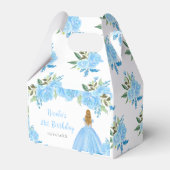 Blonde Hair Princess Blue Floral Birthday Party Bedankdoosjes (Voorkant Zijde)