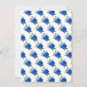 Blonde Hair Princess Blue Floral Quinceanera Bedankkaart (Achterkant)