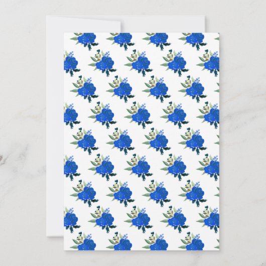 Blonde Hair Princess Blue Floral Quinceanera Bedankkaart (Achterkant)