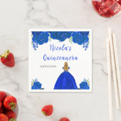 Blonde Hair Princess Blue Floral Quinceanera Servet (Insitu)