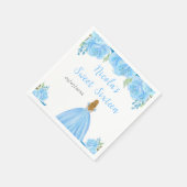 Blonde Hair Princess Blue Floral Sweet Sixteen  Servet (Hoek)
