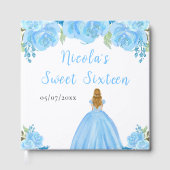 Blonde Hair Princess Blue Sweet Sixteen Guest Book Gastenboek (Voorkant)