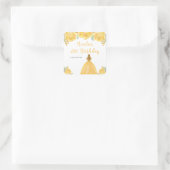 Blonde Hair Princess Gold Floral Birthday Party Vierkante Sticker (Tas)
