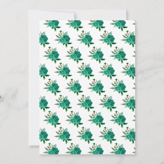 Blonde Hair Princess Green Floral Birthday Party Bedankkaart (Achterkant)