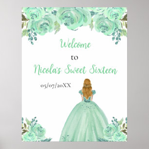 Blonde Hair Princess Mint Sweet Sixteen Welkom Poster