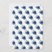 Blonde Hair Princess Navy Bloemen Verjaardagsfeest Kaart (Achterkant)