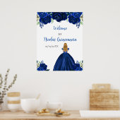 Blonde Hair Princess Navy Quinceanera Welcome Poster (Keuken)