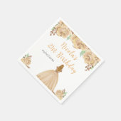 Blonde Hair Princess Peach Floral Birthday Party Servet (Hoek)